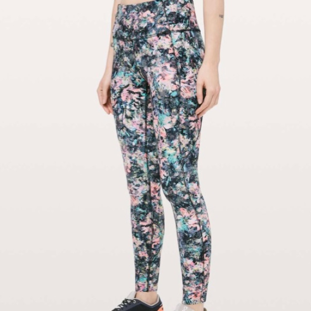 Lululemon Fast & Free 7/8 Tight Nulux Dappled Daze Asia Fit Small 2/4 High Rise